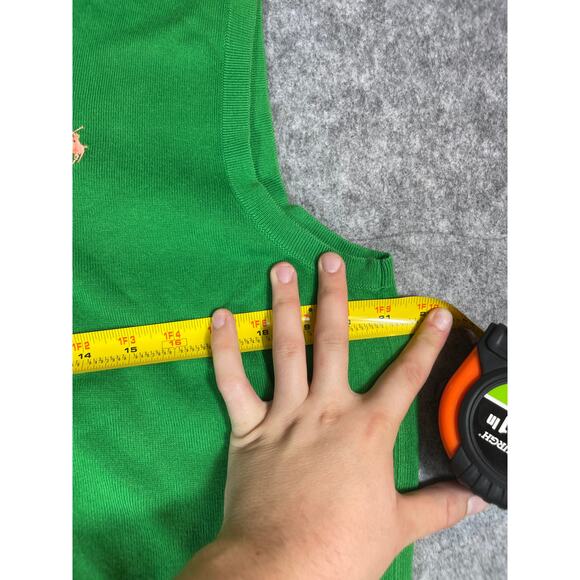 VINTAGE Polo Golf Ralph Lauren Vest Sweater Men Large Green V Neck Pullover Golf - Picture 2 of 5